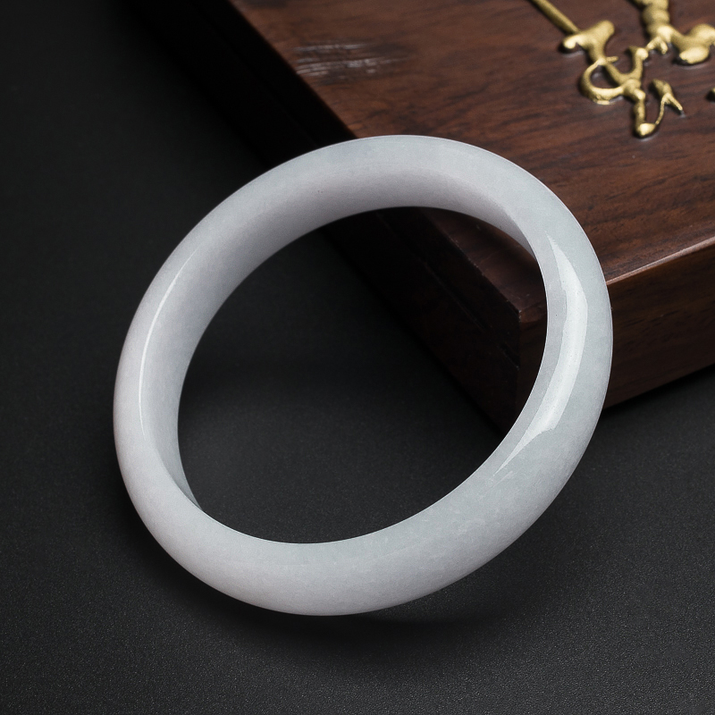 糯种白底翡翠手镯 - 红掌柜珠宝