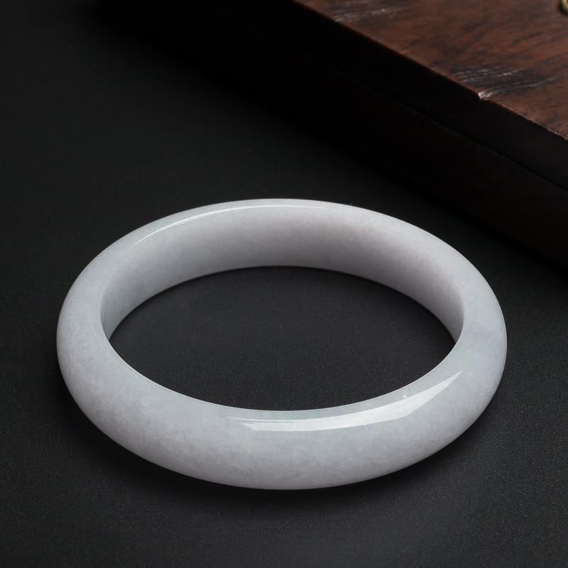 糯种白底翡翠手镯 - 红掌柜珠宝