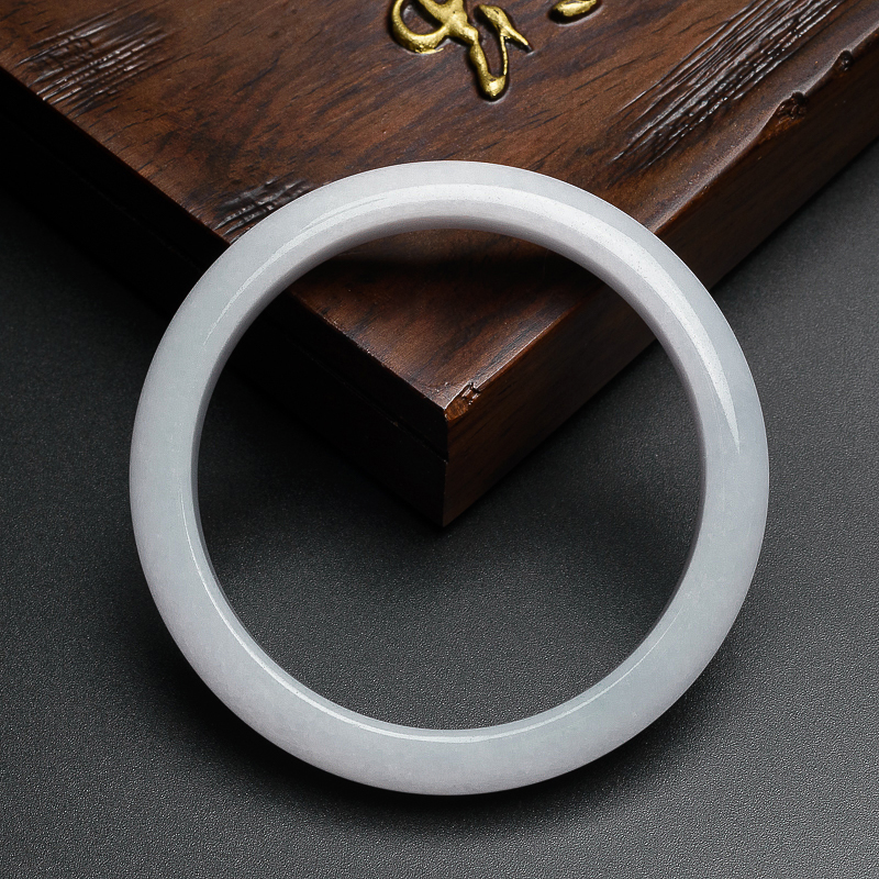 糯种白底翡翠手镯 - 红掌柜珠宝