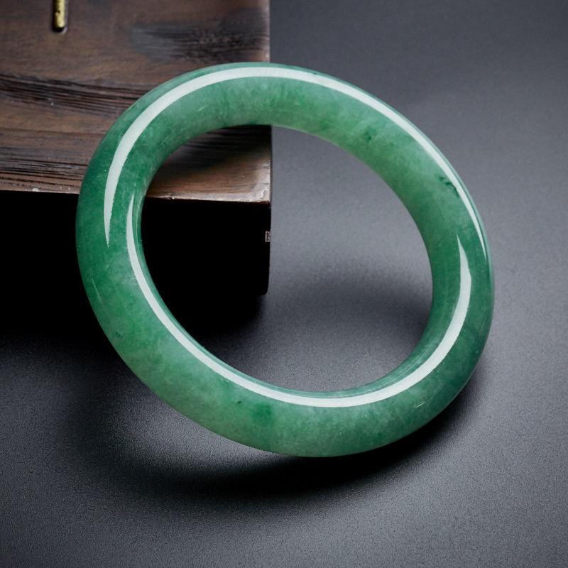 糯种满绿翡翠手镯 - 红掌柜