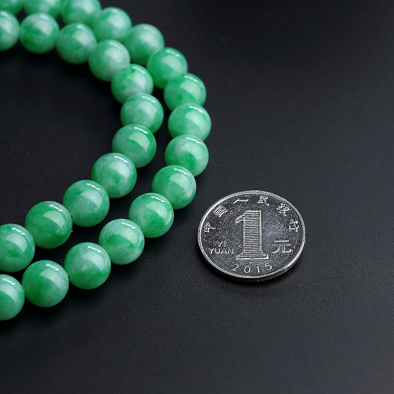 糯种阳绿翡翠项链-红掌柜