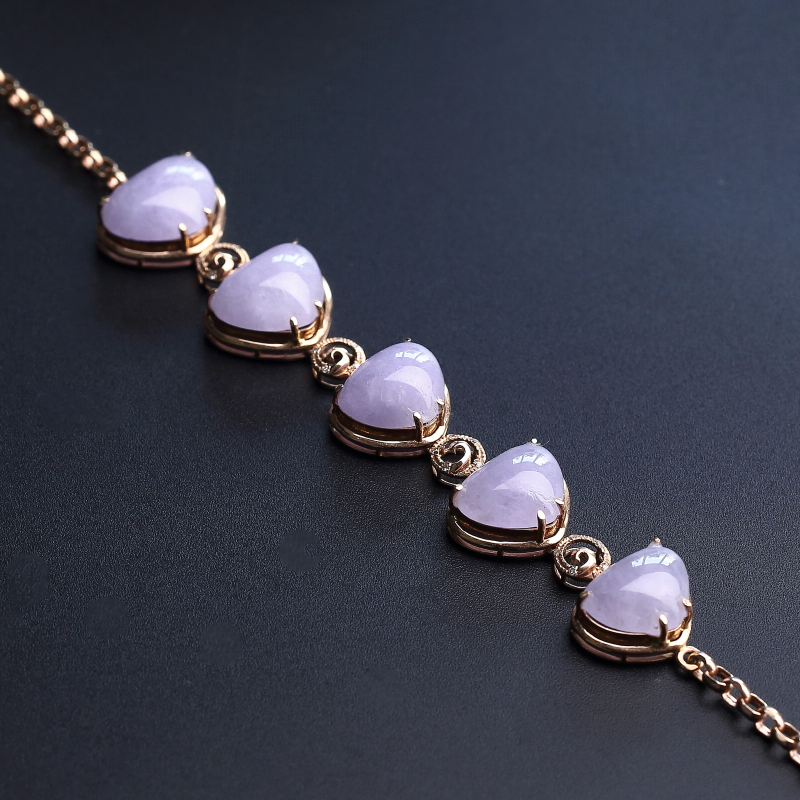 糯种紫罗兰翡翠手链-红掌柜