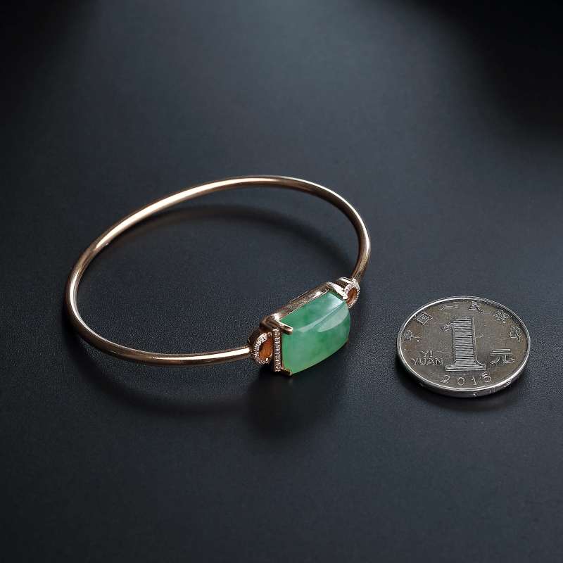 冰糯种飘花翡翠手镯-红掌柜