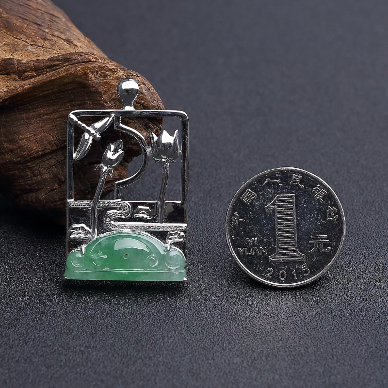 天然糯种翡翠一品清廉吊坠 - 红掌柜