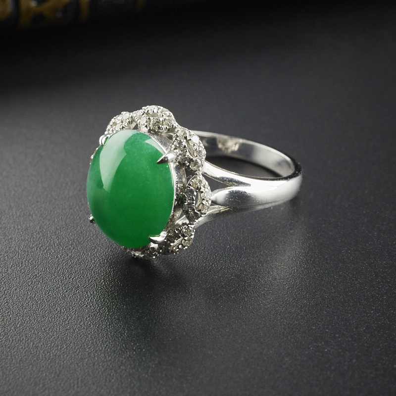 阳绿翡翠戒指 - 红掌柜珠宝