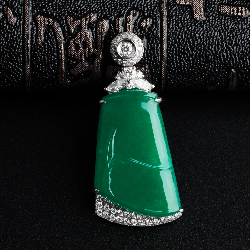 糯种翡翠竹节吊坠 - 红掌柜珠宝