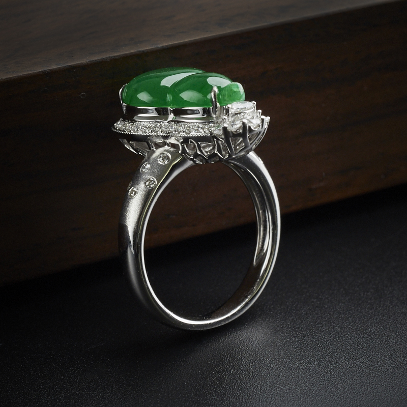 满绿翡翠戒指 - 红掌柜珠宝