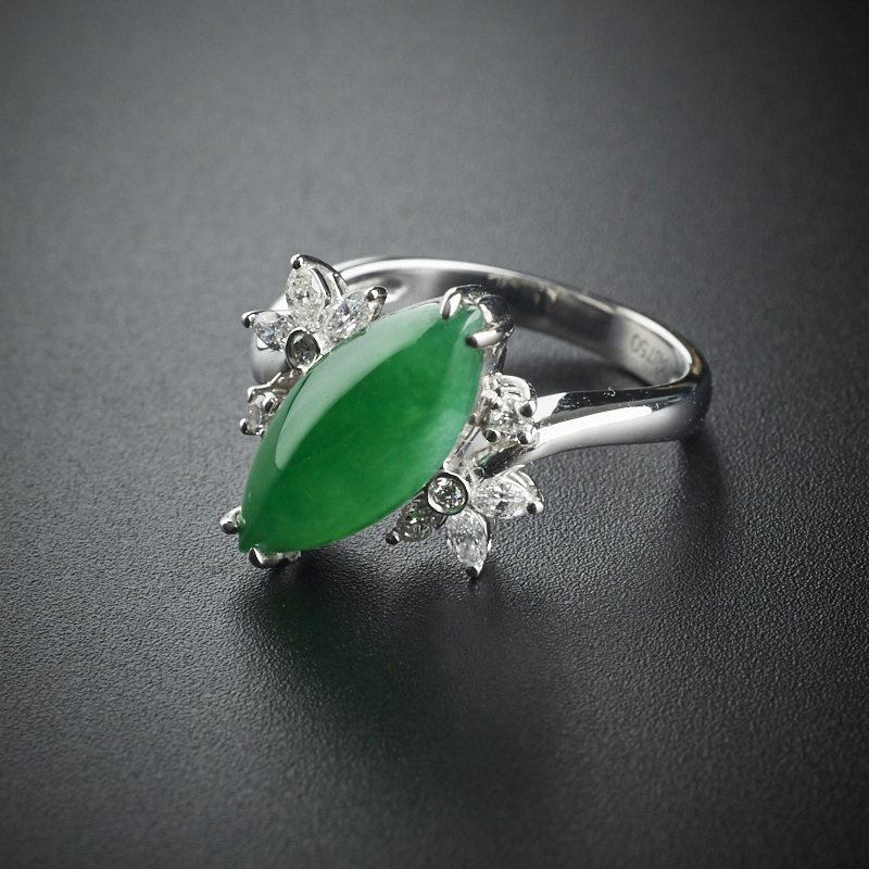 翡翠马眼戒指-红掌柜珠宝