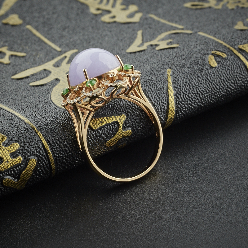 紫罗兰翡翠戒指-红掌柜珠宝