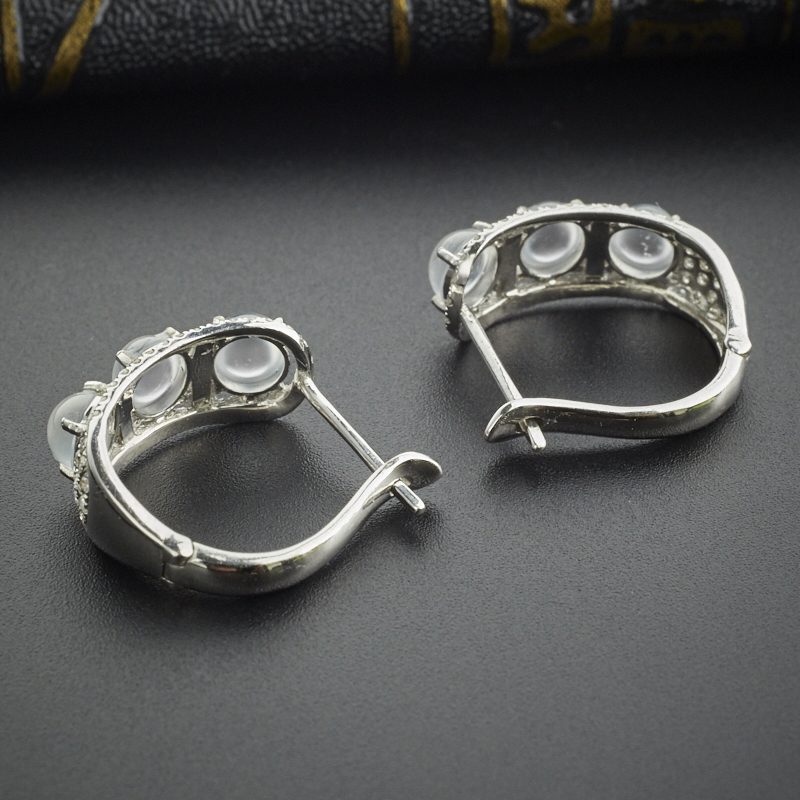 18K金镶钻玻璃种翡翠耳坠 - 红掌柜珠宝