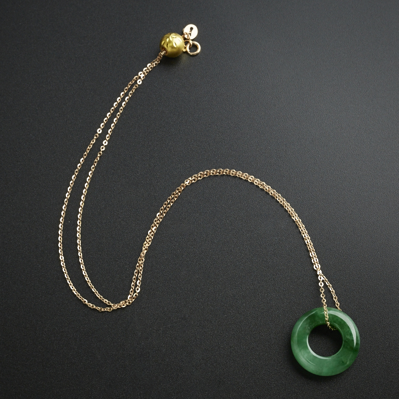 浓绿平安扣吊坠-红掌柜珠宝
