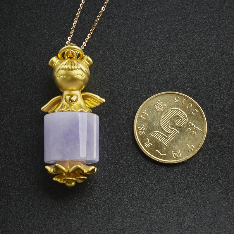 紫罗兰翡翠天使配吊坠-红掌柜珠宝