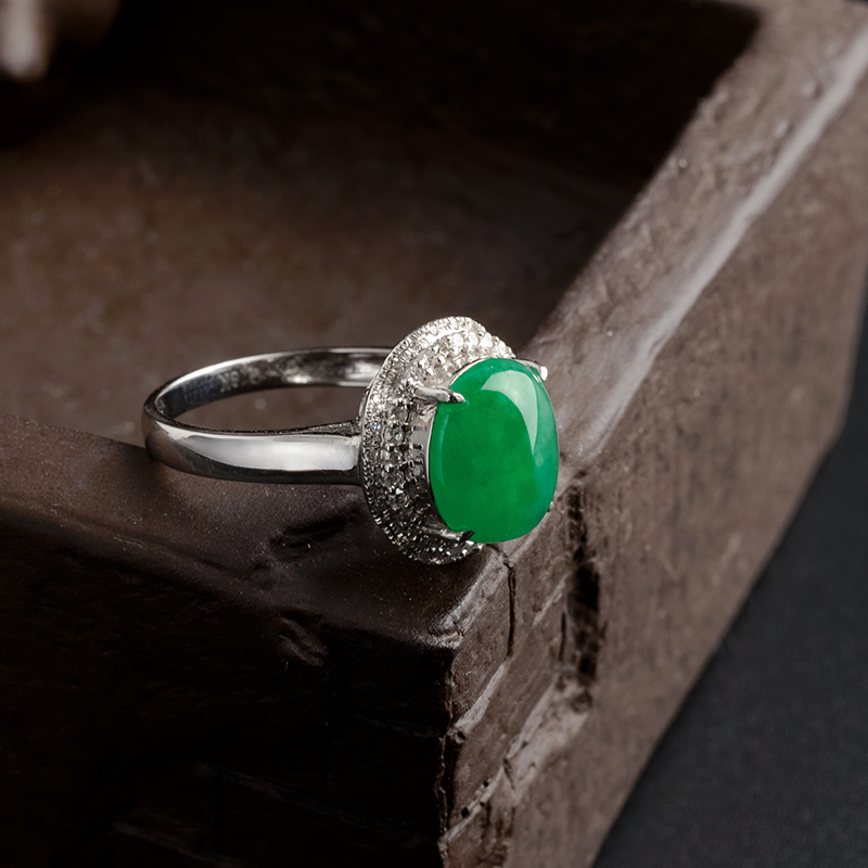 18K金翡翠戒指-红掌柜珠宝