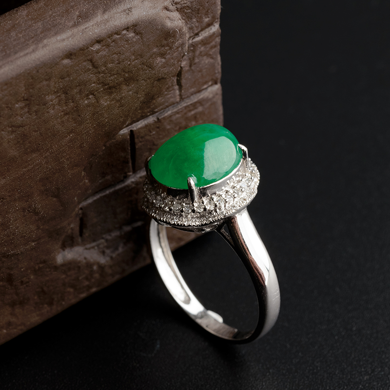 糯种翡翠戒指-红掌柜珠宝