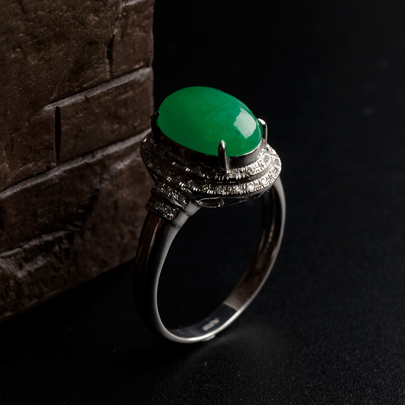 18K金翡翠戒指-红掌柜珠宝