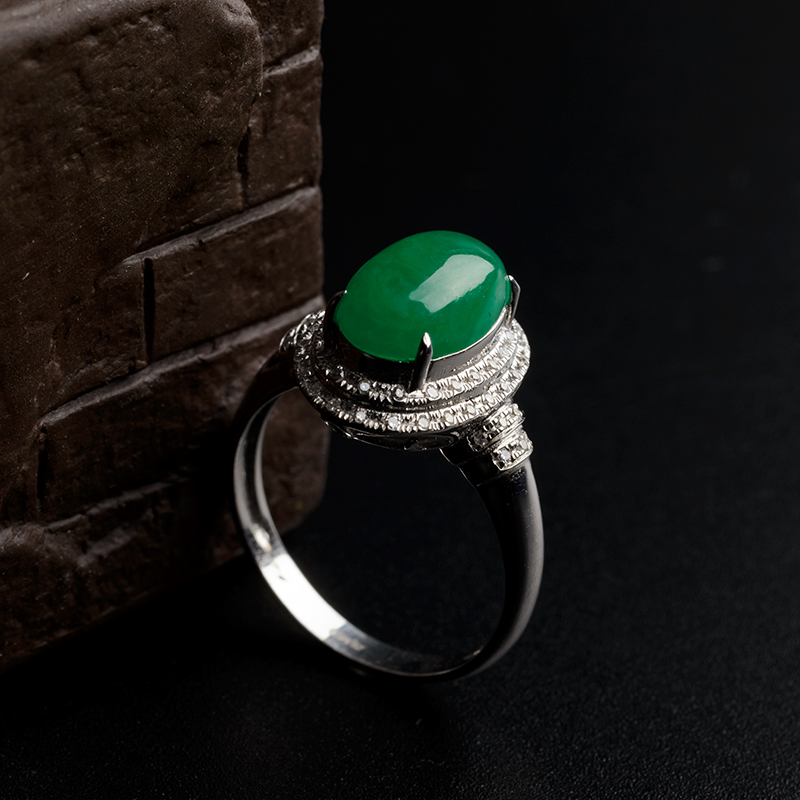 糯种翡翠戒指-红掌柜珠宝