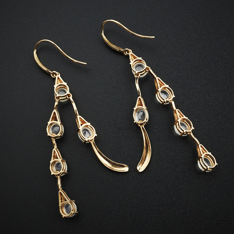 18K金翡翠蛋面群镶耳坠- 红掌柜珠宝