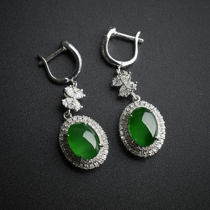 翡翠耳环-红掌柜珠宝