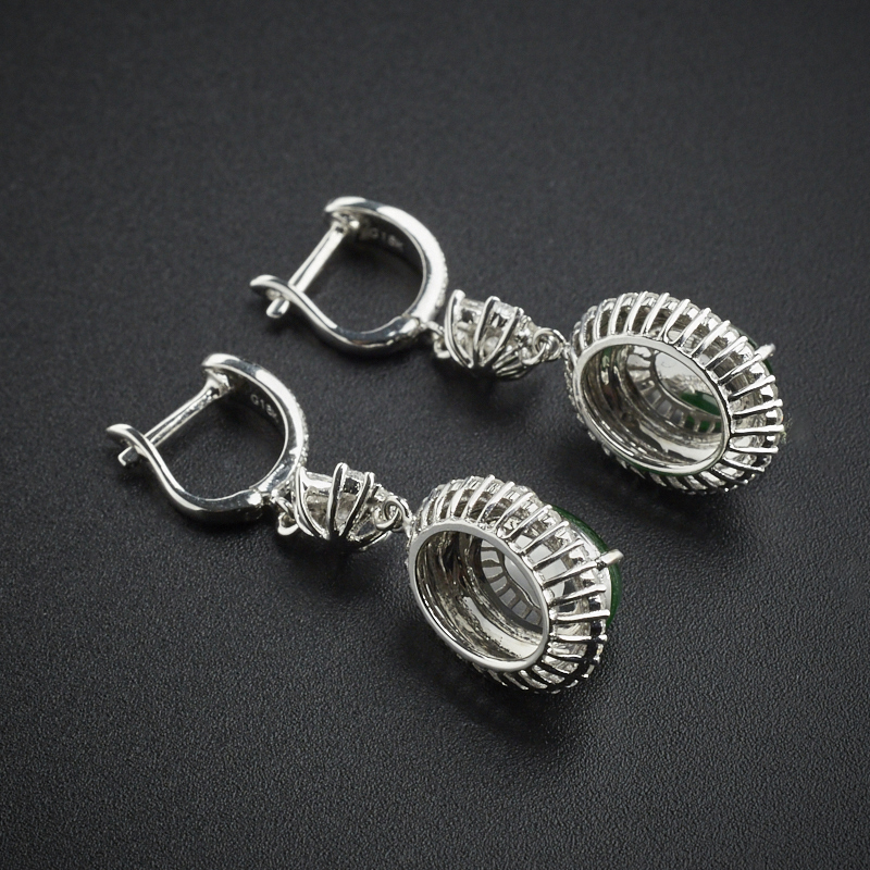 翡翠冰种翠绿耳环-红掌柜珠宝