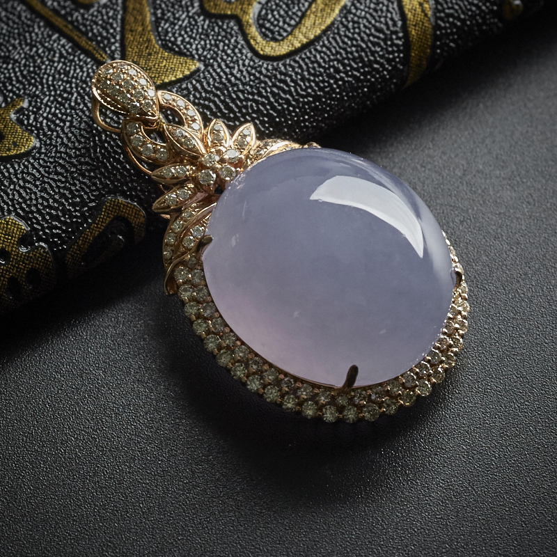 翡翠紫罗兰吊坠 - 红掌柜珠宝