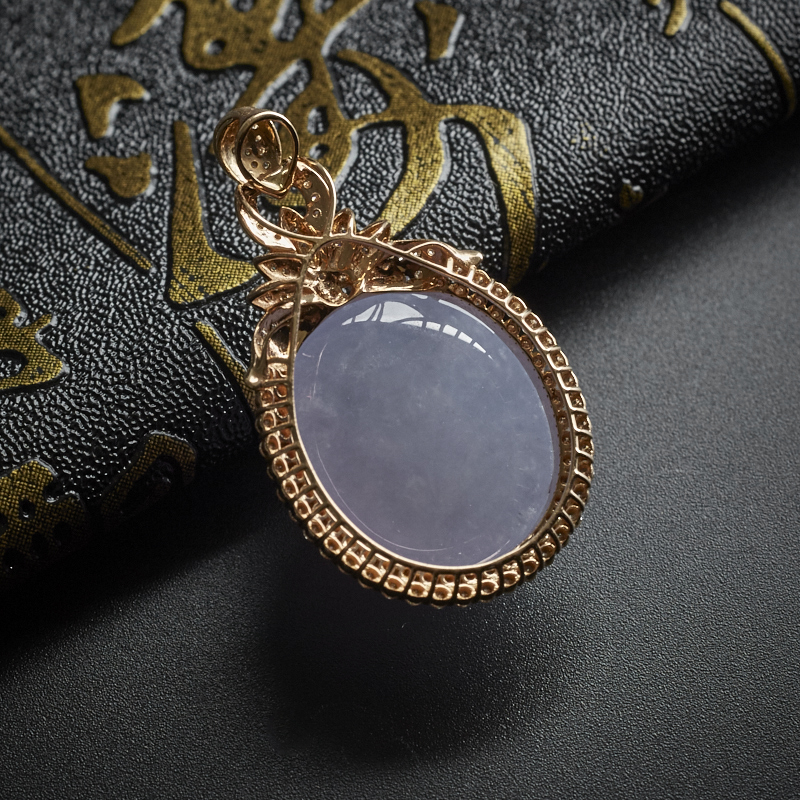 冰糯种紫罗兰吊坠 - 红掌柜珠宝