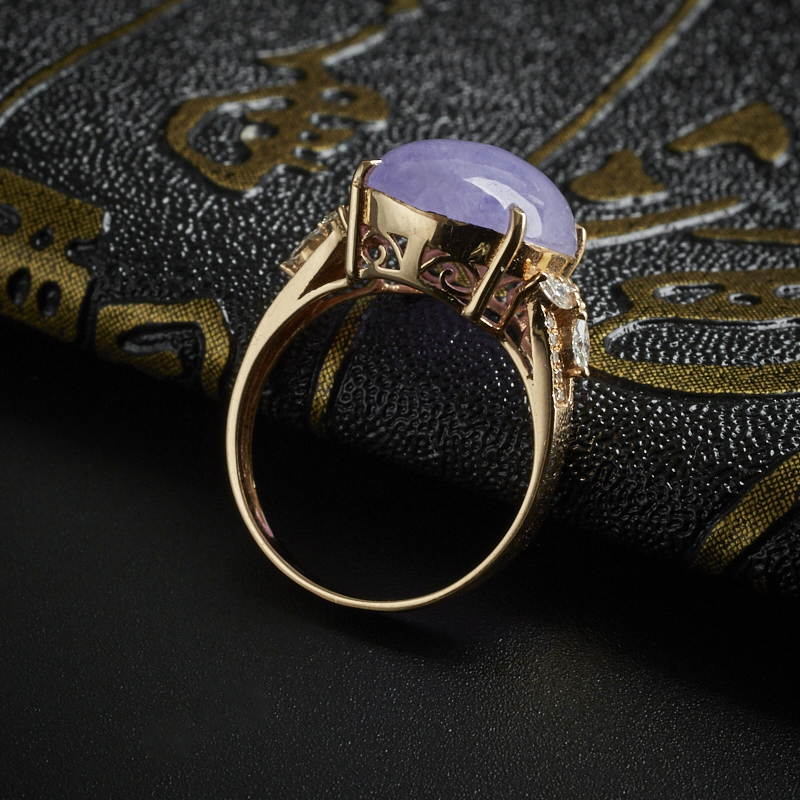 18K金冰糯种翡翠戒指 - 红掌柜珠宝