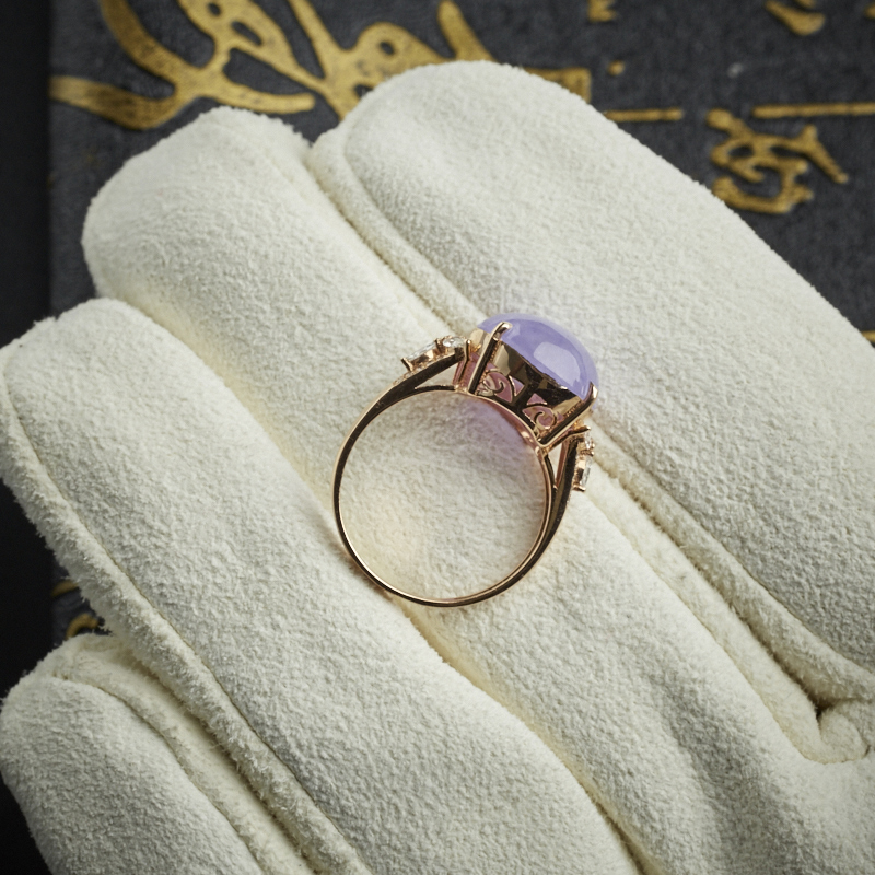 缅甸A货翡翠紫罗兰戒指 - 红掌柜珠宝