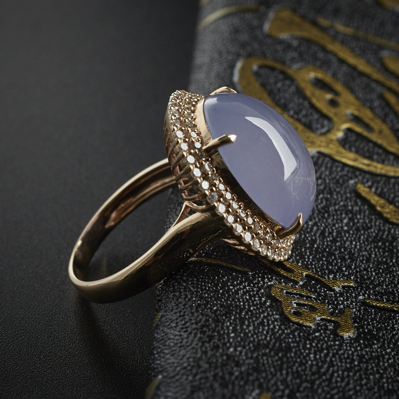 A货翡翠紫罗兰戒指 - 红掌柜珠宝