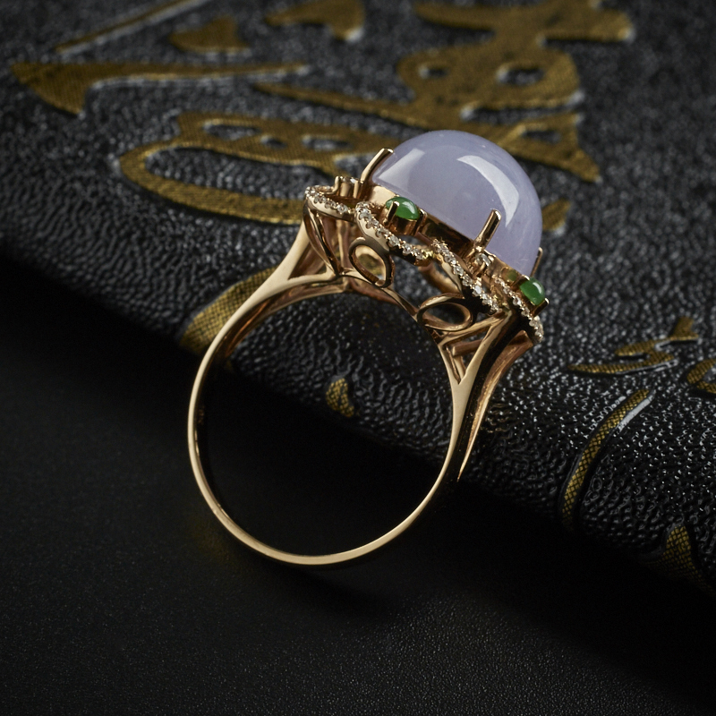 镶嵌翡翠戒指-红掌柜珠宝