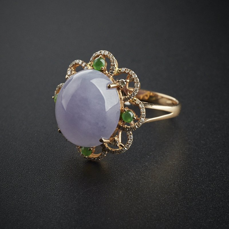 翡翠紫罗兰戒指-红掌柜珠宝