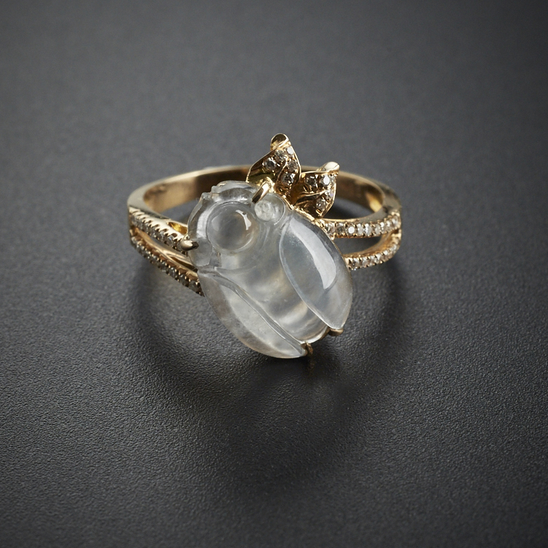 18K镶翡翠戒指-红掌柜珠宝