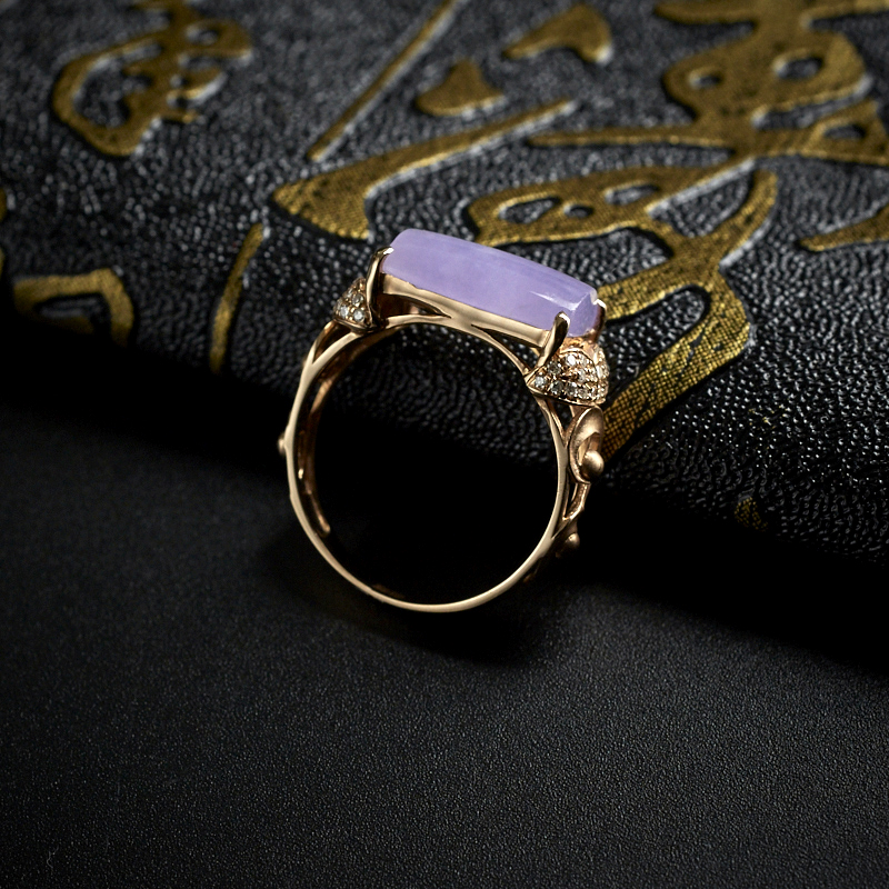 翡翠镶金戒指-红掌柜珠宝