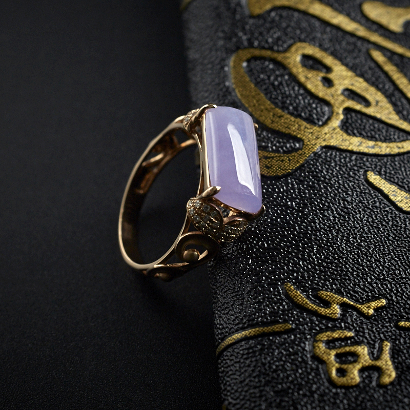 翡翠长方形戒指-红掌柜珠宝