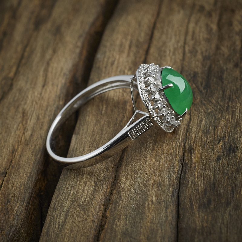 18K金镶翡翠戒指 - 红掌柜珠宝