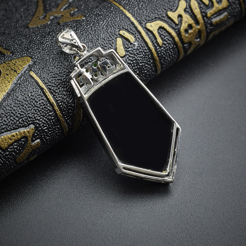 18K金镶冰糯种墨翠吊坠 - 红掌柜珠宝