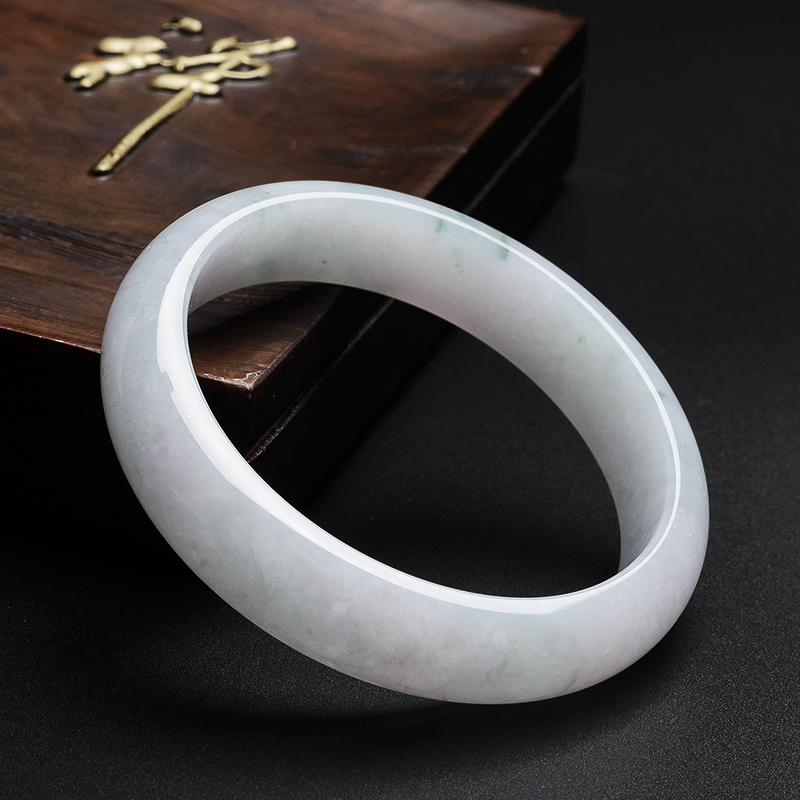 糯种飘花翡翠手镯 - 红掌柜珠宝