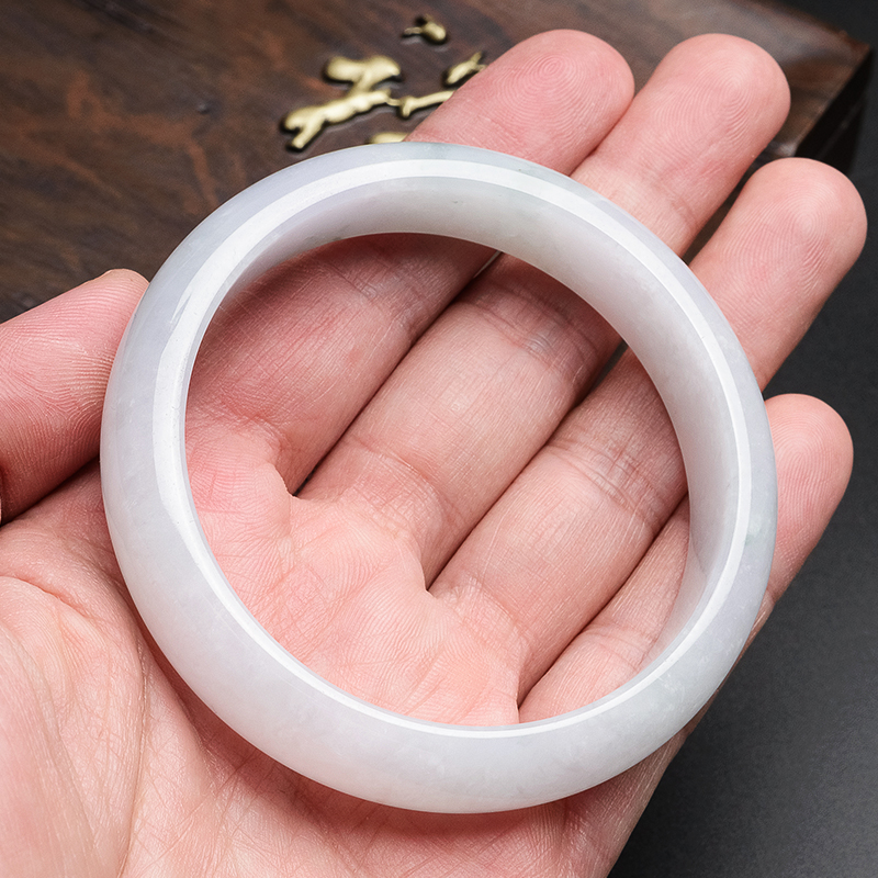 糯种飘花翡翠手镯 - 红掌柜珠宝