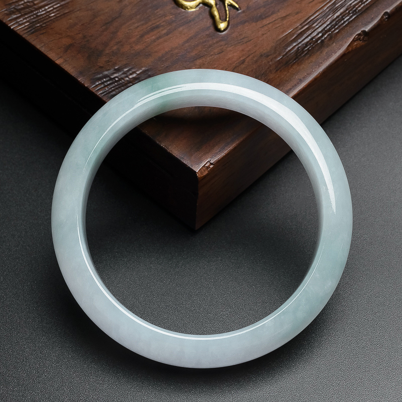 糯冰种浅紫飘绿翡翠手镯 - 红掌柜珠宝