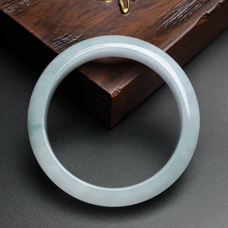 糯冰种浅紫飘绿翡翠手镯 - 红掌柜珠宝