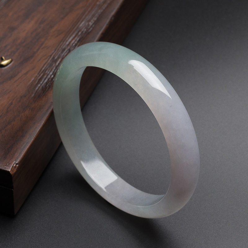 糯冰种浅绿翡翠手镯 - 红掌柜珠宝