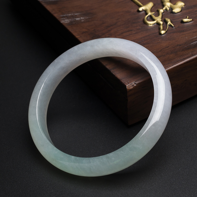 糯冰种浅绿翡翠手镯 - 红掌柜珠宝