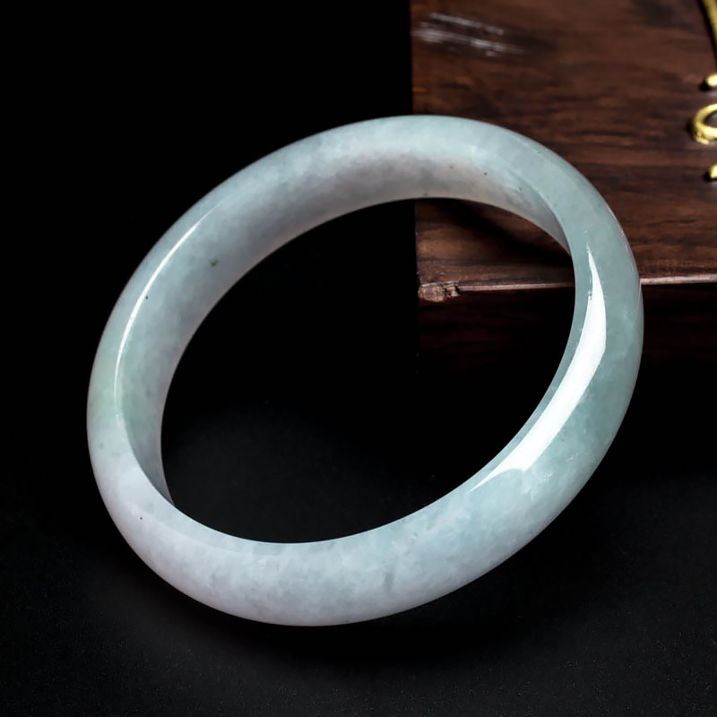 糯冰种淡春色翡翠手镯 - 红掌柜珠宝