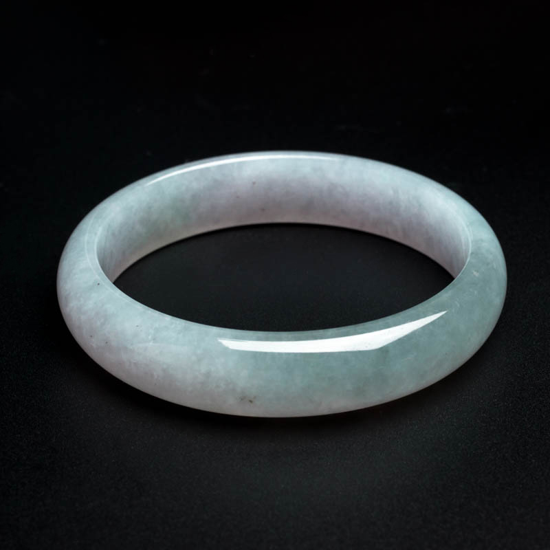 糯冰种淡春色翡翠手镯 - 红掌柜珠宝