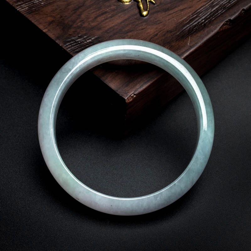 糯冰种淡春色翡翠手镯 - 红掌柜珠宝