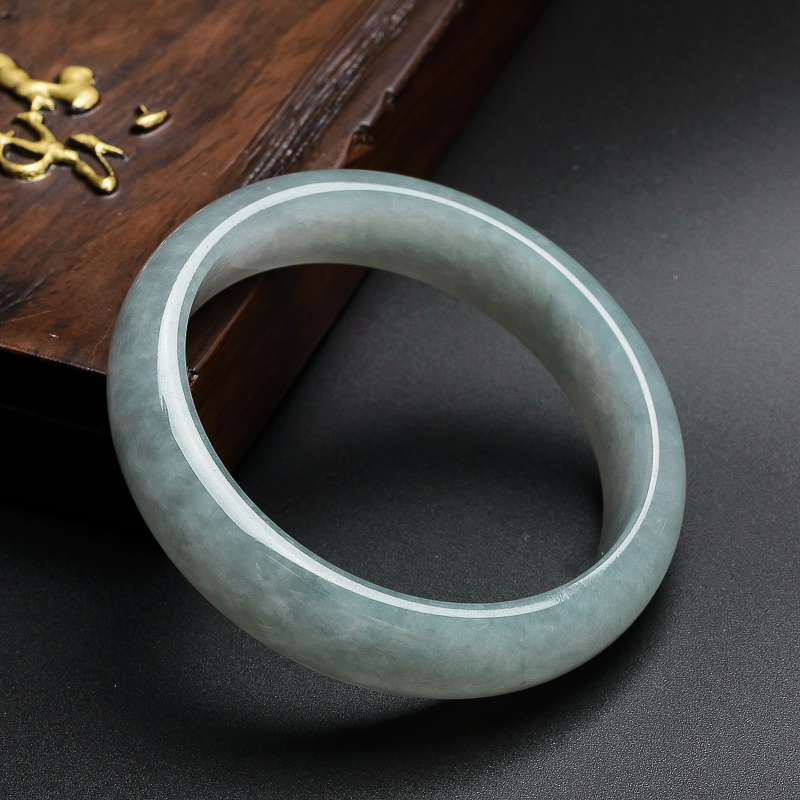 冰种青色翡翠手镯-红掌柜珠宝