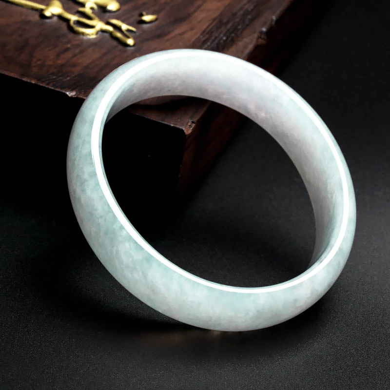 冰糯种淡春色翡翠手镯 - 红掌柜珠宝