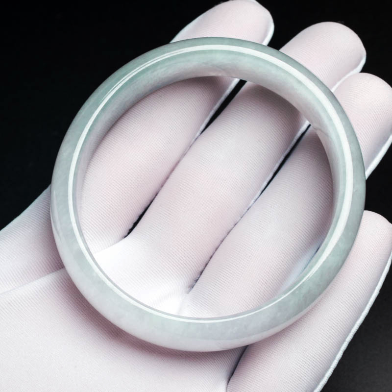 冰糯种淡春色翡翠手镯 - 红掌柜珠宝