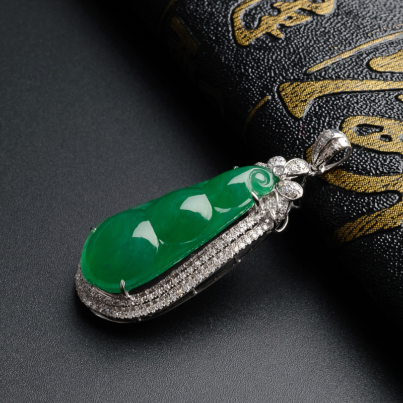 18K金翡翠吊坠-红掌柜珠宝