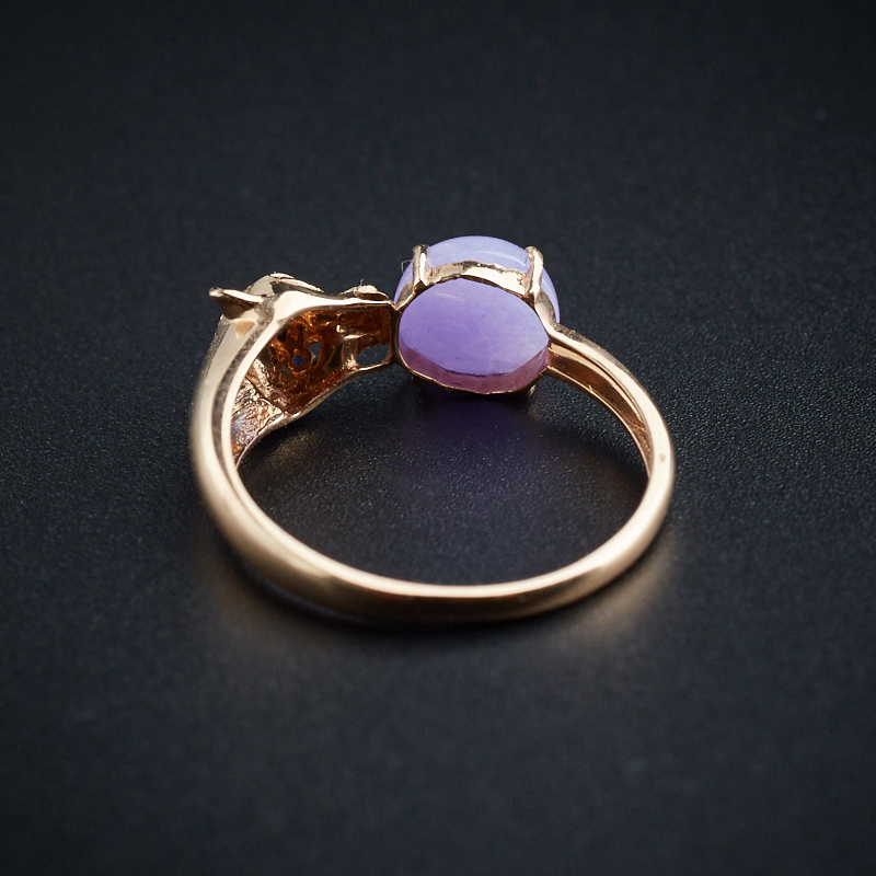 18K金紫罗兰翡翠豹头戒指 - 红掌柜珠宝