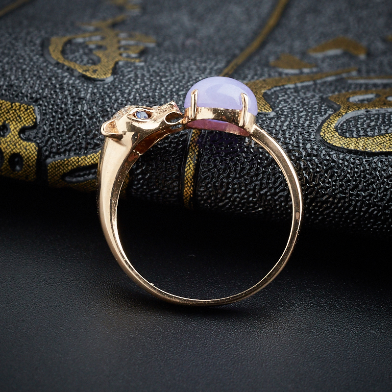 紫罗兰翡翠豹头戒指 - 红掌柜珠宝